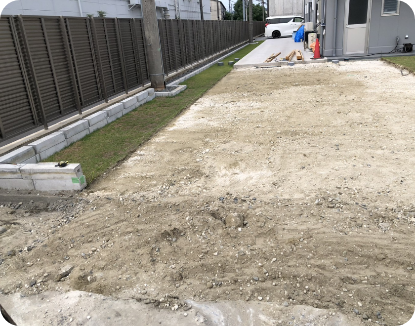 RC-40転圧前の土間下地